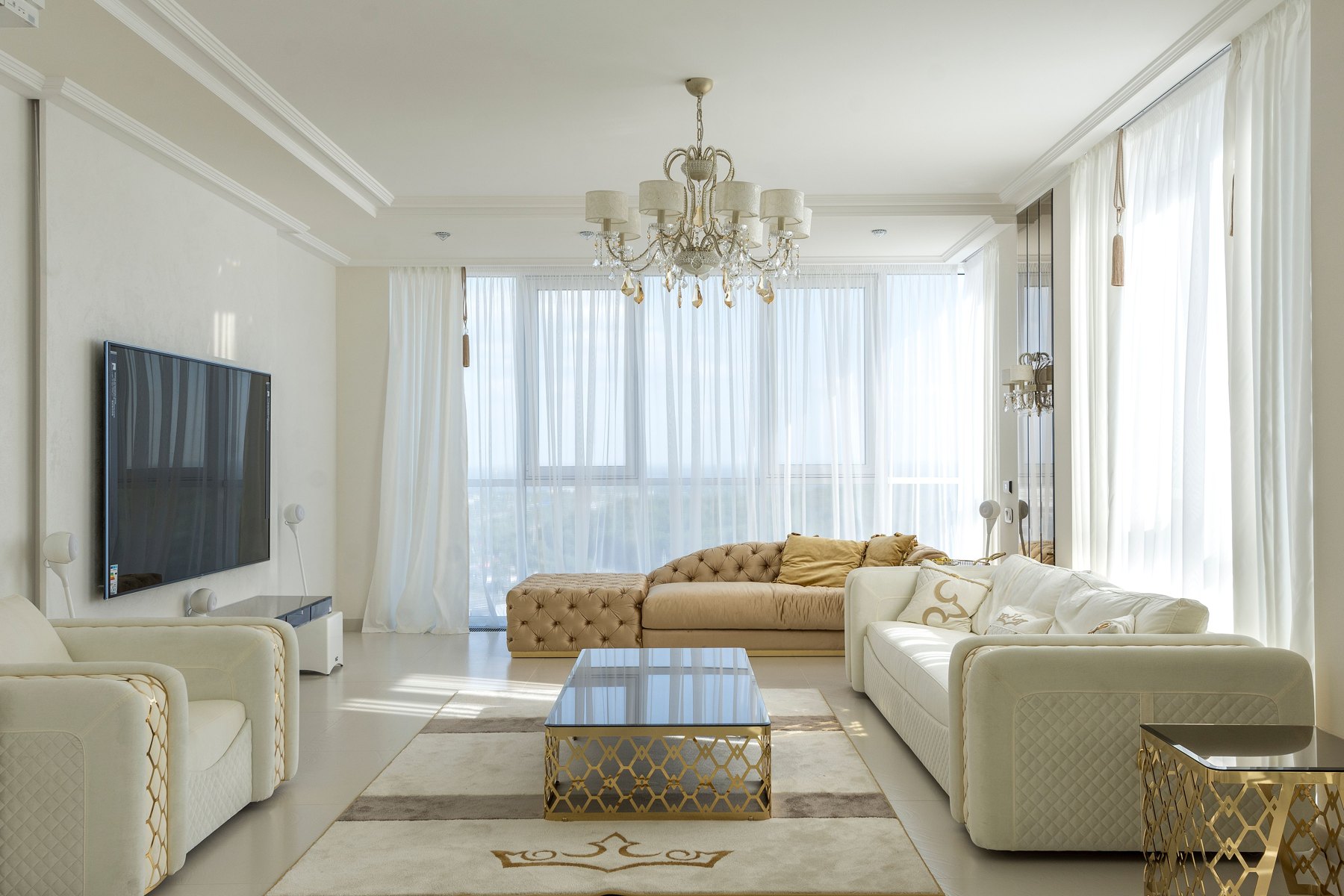 Illustrative condominium interior, not the actual property